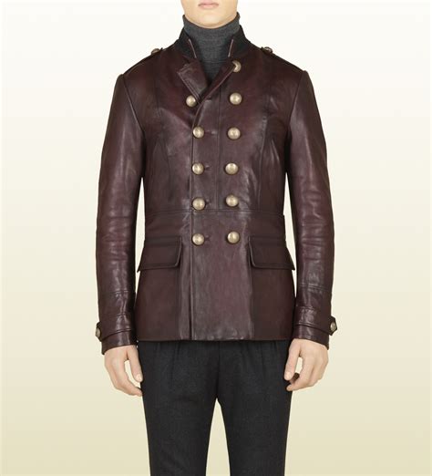 gucci red leather jacket and pants men|gucci cashmere jacket.